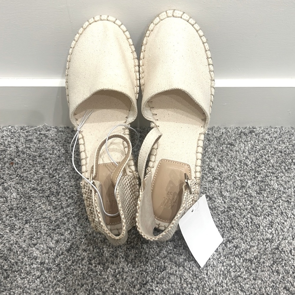 Brand new cream color wedge sandals
